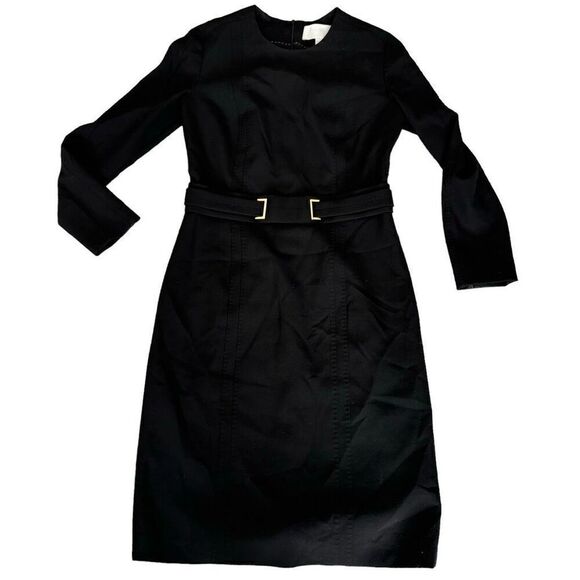 BOSS Hugo Boss Designer Little Black Dress Classic Midi Stretchy Size Medium 6/8 - Picture 1 of 11